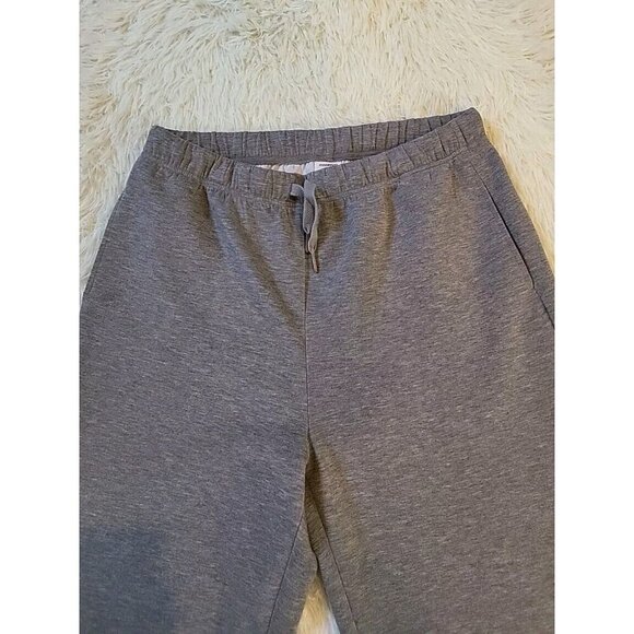 Womens Large Lined Grey Casual Tech Jogger Sweatpants Drawstring With Pockets - Picture 2 of 9